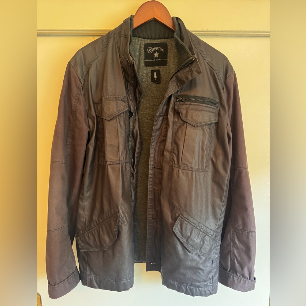Converse Chuck Taylor Black Canvas Men's Grey Bomber Jacket